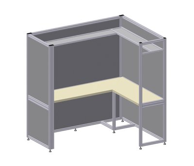 Schreibtisch mit Sichtschutz