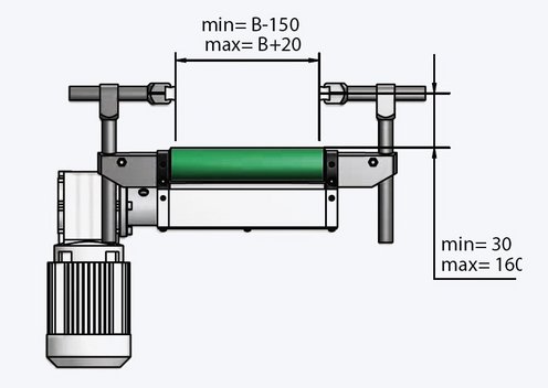 Förderband verstellbare Seitenführung